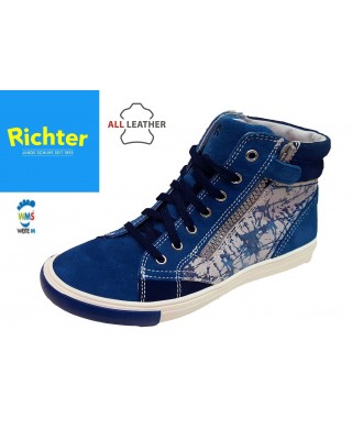 Richter kék cipzáras magasszárú lány cipő