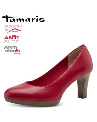 Tamaris piros magassarkú cipő