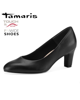 Tamaris fekete magassarkú cipő