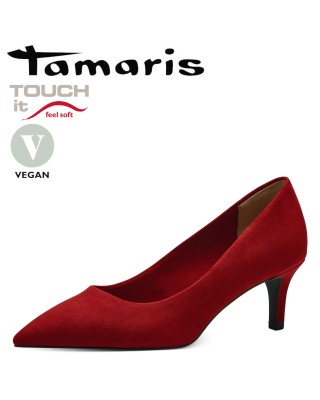 Tamaris piros magassarkú cipő