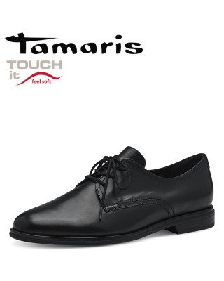 Tamaris fekete fűzős női cipő