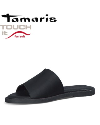 Tamaris fekete utcai papucs