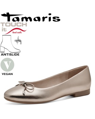 Tamaris arany balerina cipő