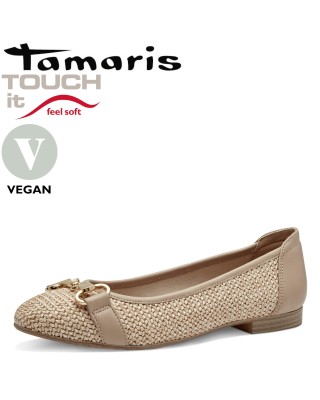 Tamaris bézs balerina cipő