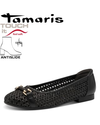 Tamaris fekete balerina cipő
