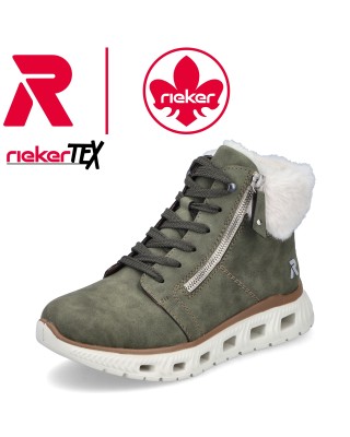 Rieker zöld bélelt női bakancs