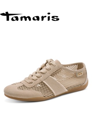 Tamaris bézs női fűzős cipő
