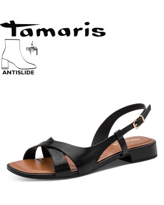 Tamaris fekete sarkas szandál