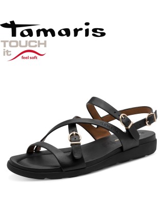 Tamaris fekete pántos szandál