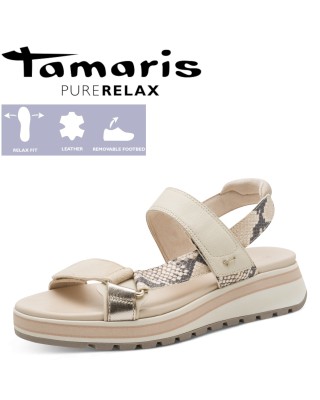 Tamaris bézs telitalpú szandál