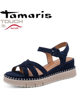 Tamaris kék telitalpú szandál