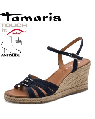 Tamaris kék telitalpú szandál