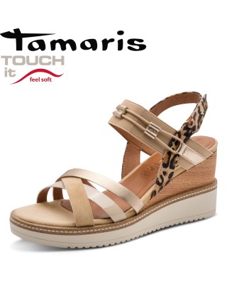 Tamaris bézs telitalpú szandál
