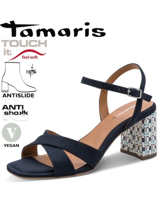 Tamaris kék magassarkú szandál