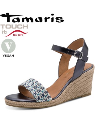Tamaris kék telitalpú szandál