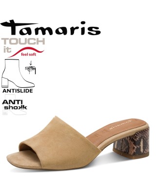 Tamaris bézs sarkas papucs