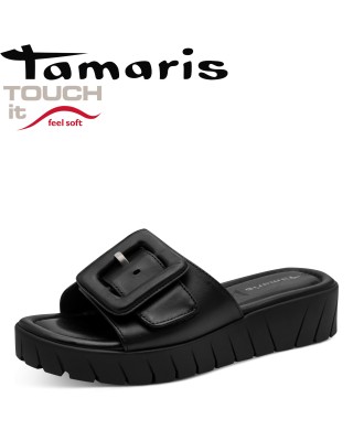 Tamaris fekete papucs