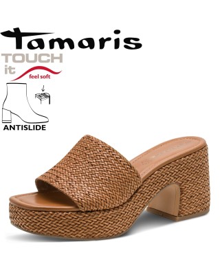 Tamaris barna sarkas papucs