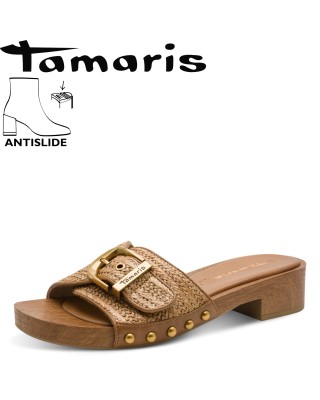 Tamaris barna sarkas papucs