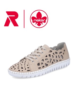 Rieker bézs női lyukacsos cipő