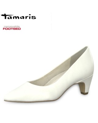 Tamaris fehér magassarkú cipő
